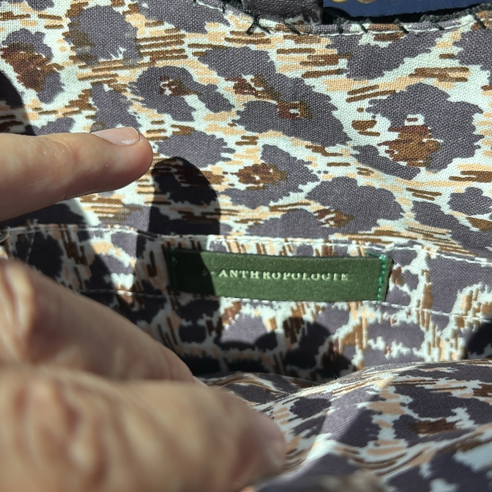 Anthropologie Black and Tan Beaded Bag with beaded handle - Picture 3 of 4